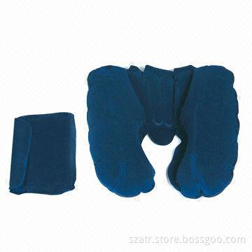 Neck/Inflatable Pillow, Made of PVC Flocking